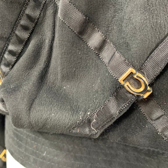 BRUNO MAGLI Size M Black Gold Suede Checkered Button Up Jacket - Picture 7 of 10